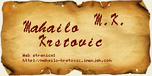 Mahailo Krstović vizit kartica